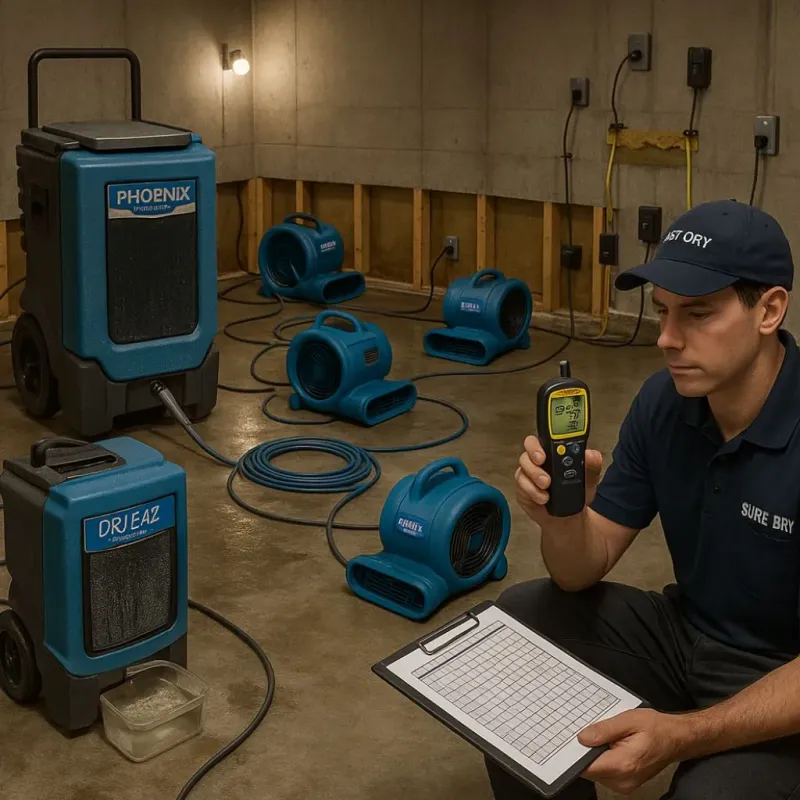 Structural Drying and Dehumidification process in Richwood, OH